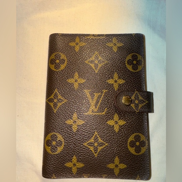 Authentic LOUIS VUITTON LV Monogram Canvas Leather Agenda PM Cover Clutch Wallet - Picture 1 of 9